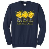 Yellow Flower Jar Peace Love Cure Childhood Cancer Tall Sweatshirt