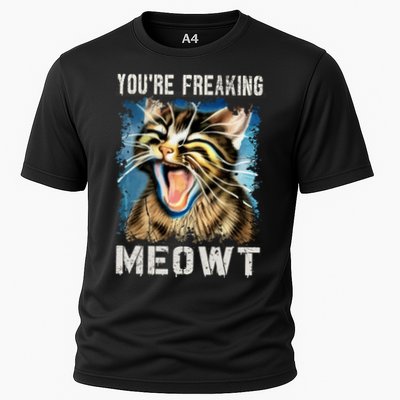 You're Freaking Meowt! Funny Cat Lover Vintage Cat Meow Meme Performance Shirt