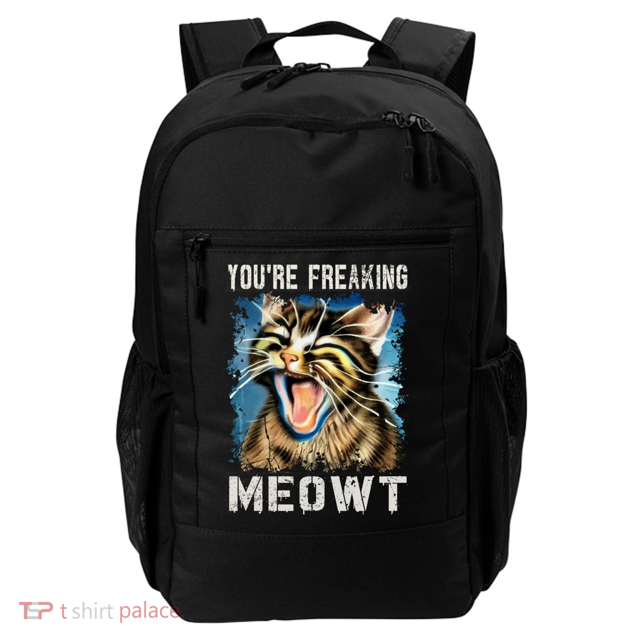 You're Freaking Meowt! Funny Cat Lover Vintage Cat Meow Meme Backpack