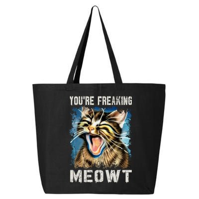 You're Freaking Meowt! Funny Cat Lover Vintage Cat Meow Meme 25L Jumbo Tote