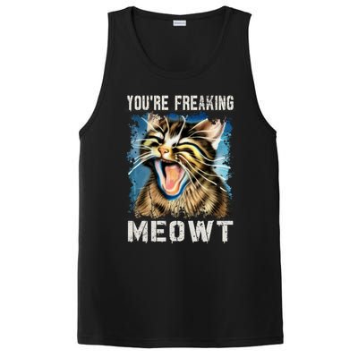 You're Freaking Meowt! Funny Cat Lover Vintage Cat Meow Meme PosiCharge Competitor Tank