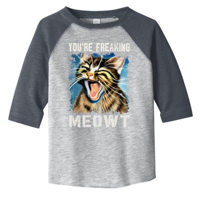 You're Freaking Meowt! Funny Cat Lover Vintage Cat Meow Meme Toddler Fine Jersey T-Shirt