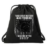 Your First Mistake Was Thinking I Was One Of The Sheep Drawstring Bag