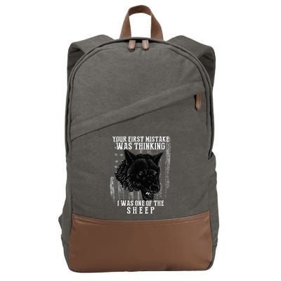 Your First Mistake Was Thinking I Was One Of The Sheep Cotton Canvas Backpack