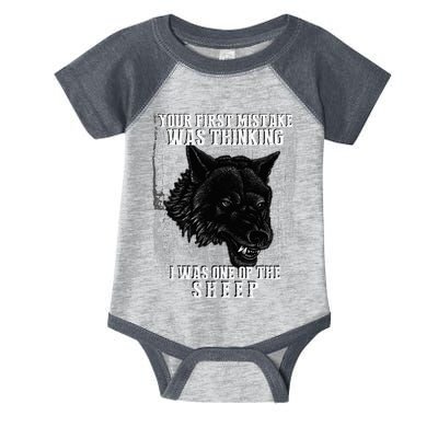 Your First Mistake Was Thinking I Was One Of The Sheep Infant Baby Jersey Bodysuit