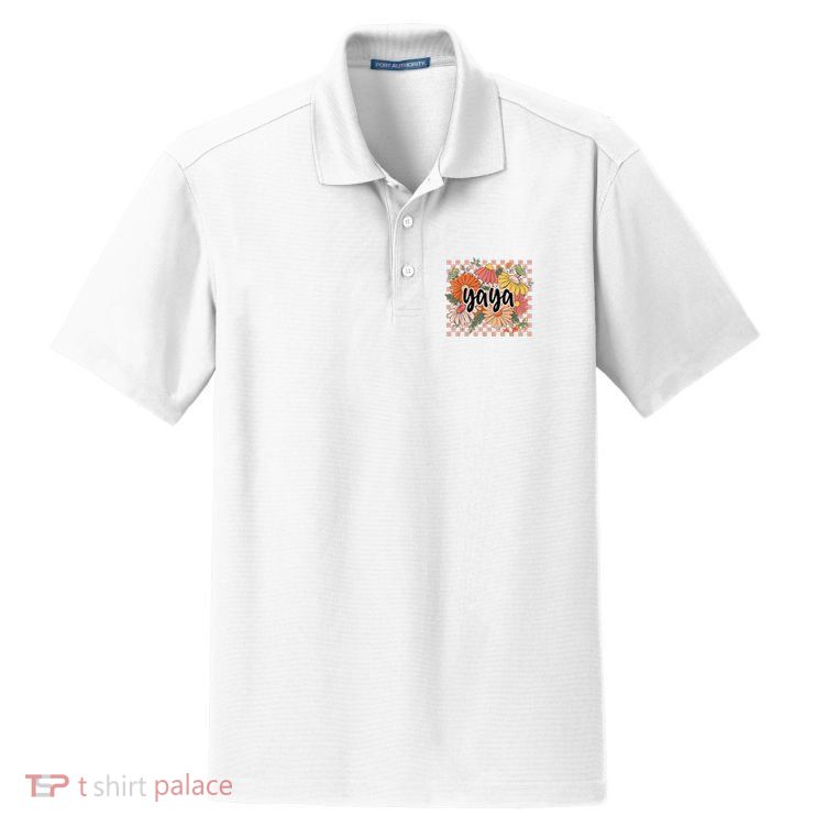 Yaya Floral Mother's Day Wildflower Girl Checkered Dry Zone Grid Polo