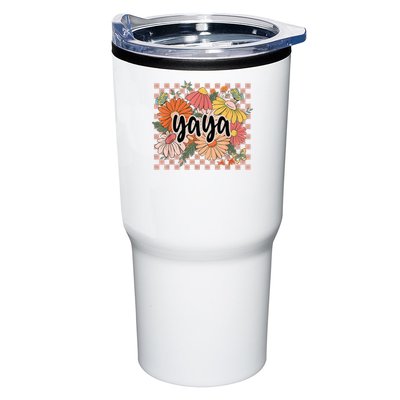 Yaya Floral Mother's Day Wildflower Girl Checkered Tumbler