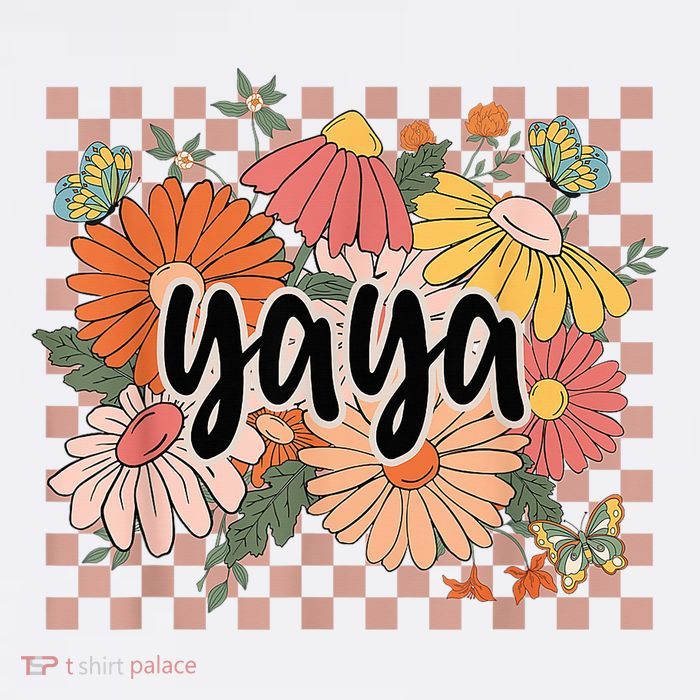 Yaya Floral Mother's Day Wildflower Girl Checkered Baby Bodysuit