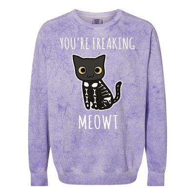 Youre Freaking Meowt Cat Colorblast Crewneck Sweatshirt