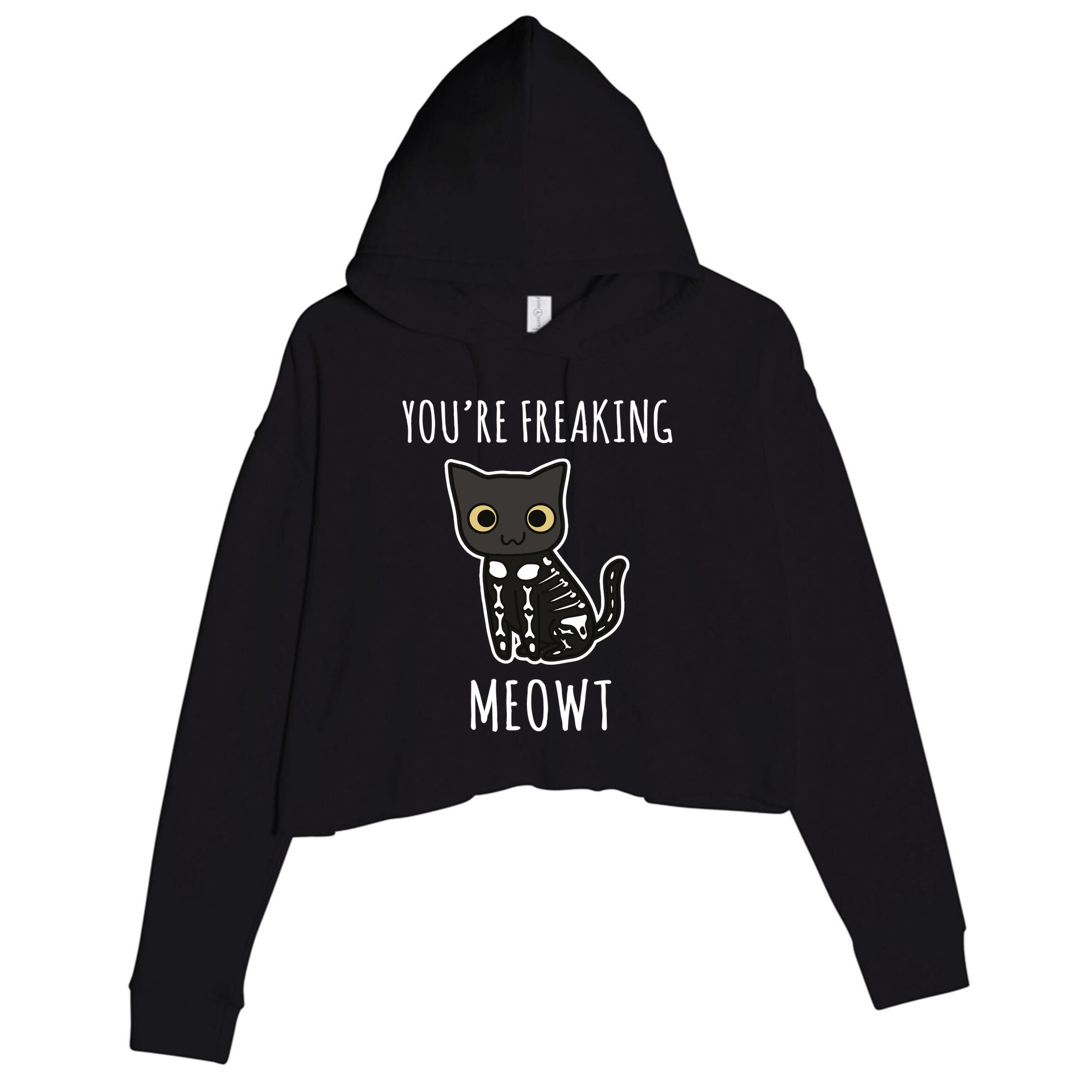 Youre Freaking Meowt Cat Crop Fleece Hoodie