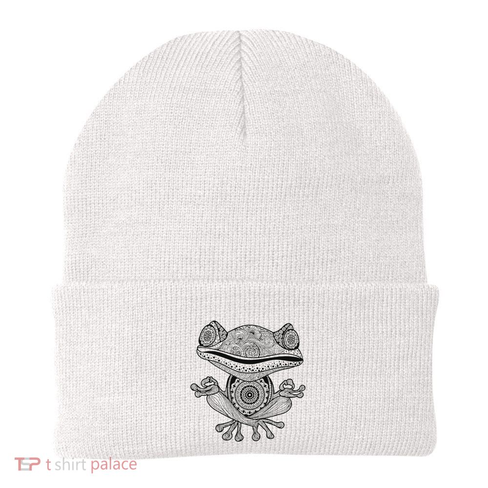 Yoga Frog Mandala Meditation Class Knit Cap Winter Beanie