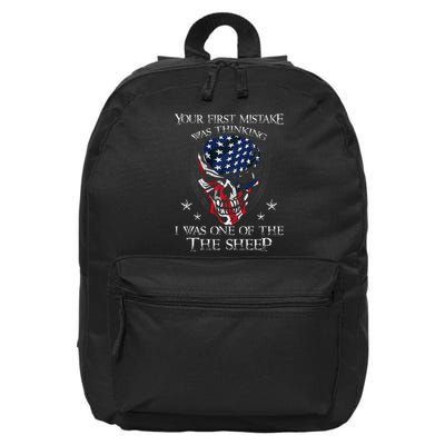 Your First Mistake Was Thinking I Was One Of The S.H.E.E.P. Skull 16 in Basic Backpack