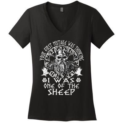 Your First Mistake Was Thinking I Was One Of The Sheep Women's V-Neck T-Shirt
