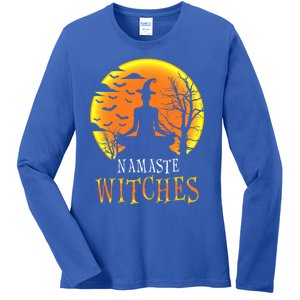 Yoga Funny Namaste Witches Halloween Gift Ladies Long Sleeve Shirt