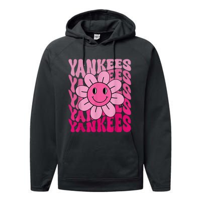 Y.A.N.K.E.E.S First Name I Love Y.A.N.K.E.E.S Girl Groovy 80s Vintage Performance Fleece Hoodie