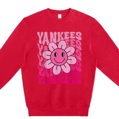 Y.A.N.K.E.E.S First Name I Love Y.A.N.K.E.E.S Girl Groovy 80s Vintage Premium Crewneck Sweatshirt