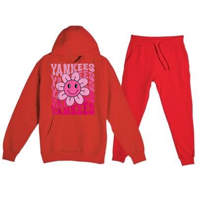 Y.A.N.K.E.E.S First Name I Love Y.A.N.K.E.E.S Girl Groovy 80s Vintage Premium Hooded Sweatsuit Set