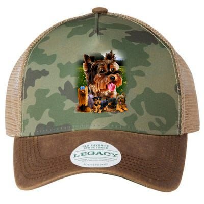 Yorkie Family Of Dogs Portrait Legacy Tie Dye Trucker Hat