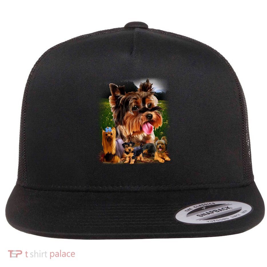 Yorkie Family Of Dogs Portrait Flatbill Hat