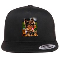 Yorkie Family Of Dogs Portrait Flatbill Hat