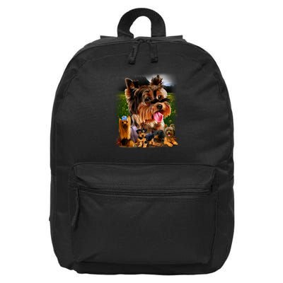 Yorkie Family Of Dogs Portrait 16 in Basic Backpack