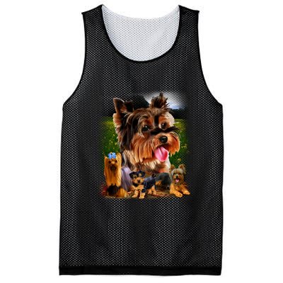 Yorkie Family Of Dogs Portrait Mesh Reversible Basketball Jersey Tank