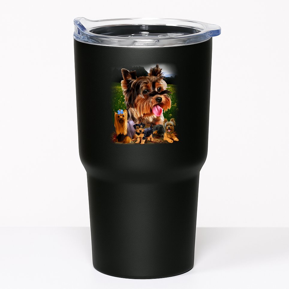 Yorkie Family Of Dogs Portrait Tumbler