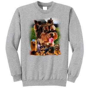 Yorkie Family Of Dogs Portrait Sweatshirt