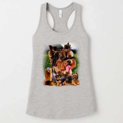 Yorkie Family Of Dogs Portrait Womens Tank Top
