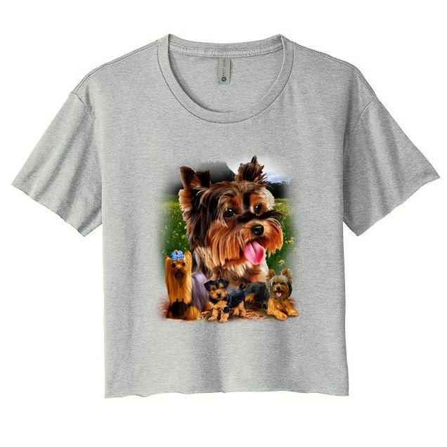 Yorkie Family Of Dogs Portrait Crop Top