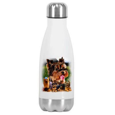 Yorkie Family Of Dogs Portrait Stainless Steel Insulated Water Bottle