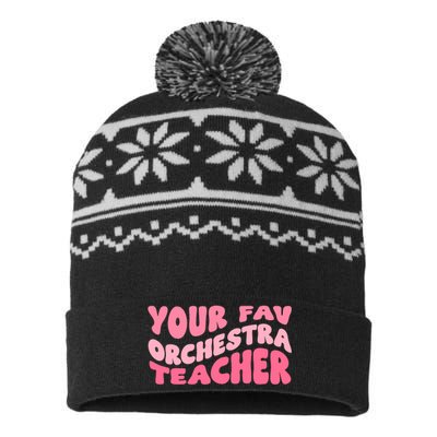 Your Fav Orchestra Teacher Retro Groovy USA-Made Snowflake Beanie