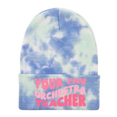 Your Fav Orchestra Teacher Retro Groovy Tie Dye 12in Knit Beanie