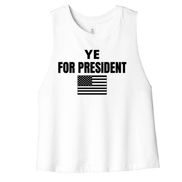 YE FOR PRESIDENT Women's Racerback Cropped Tank