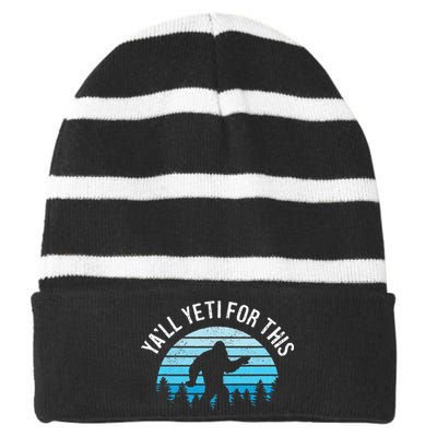 Yeti For This Funny Bigfoot Sasquatch Striped Beanie with Solid Band