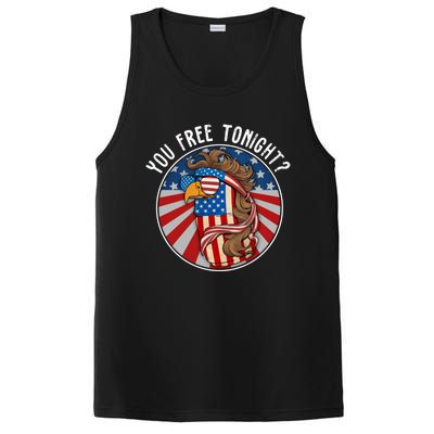 You Free Tonight Eagle Beer Can American Flag 4th Of July Gift PosiCharge Competitor Tank