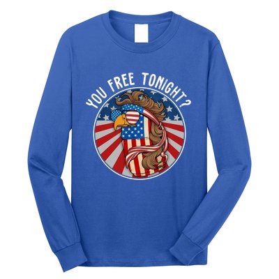 You Free Tonight Eagle Beer Can American Flag 4th Of July Gift Long Sleeve Shirt