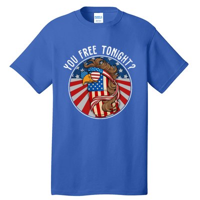 You Free Tonight Eagle Beer Can American Flag 4th Of July Gift Tall T-Shirt