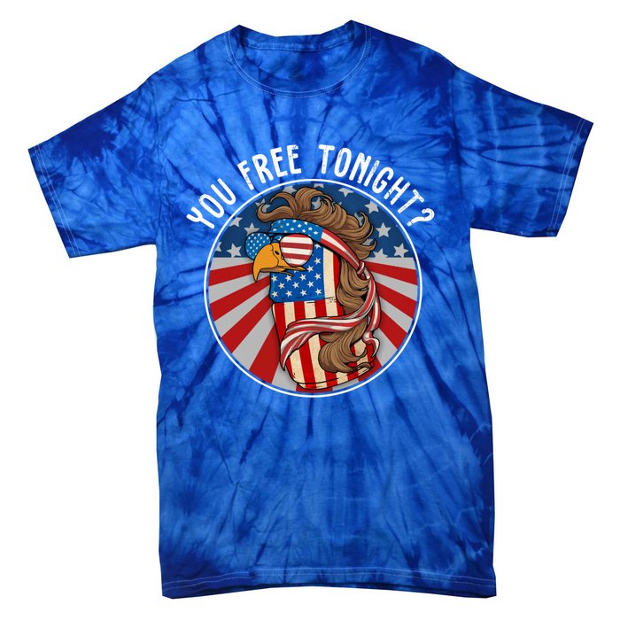 You Free Tonight Eagle Beer Can American Flag 4th Of July Gift Tie-Dye T-Shirt