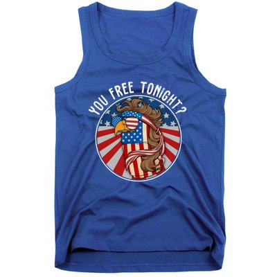 You Free Tonight Eagle Beer Can American Flag 4th Of July Gift Tank Top