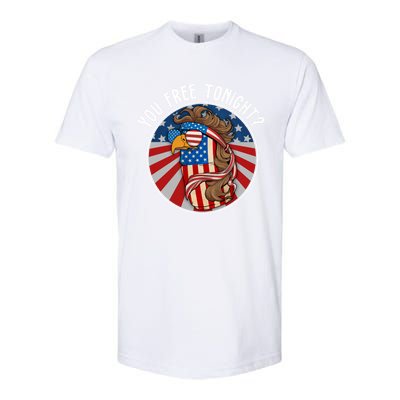 You Free Tonight Eagle Beer Can American Flag 4th Of July Gift Softstyle CVC T-Shirt