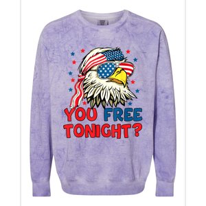 You Free Tonight Bald Eagle Mullet American Flag 4th Of July Colorblast Crewneck Sweatshirt