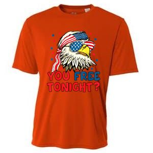 You Free Tonight Bald Eagle Mullet American Flag 4th Of July Cooling Performance Crew T-Shirt