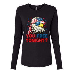 You Free Tonight Bald Eagle Mullet American Flag 4th Of July Womens Cotton Relaxed Long Sleeve T-Shirt