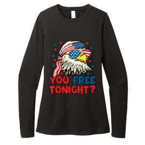 You Free Tonight Bald Eagle Mullet American Flag 4th Of July Womens CVC Long Sleeve Shirt