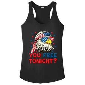 You Free Tonight Bald Eagle Mullet American Flag 4th Of July Ladies PosiCharge Competitor Racerback Tank