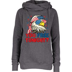 You Free Tonight Bald Eagle Mullet American Flag 4th Of July Womens Funnel Neck Pullover Hood