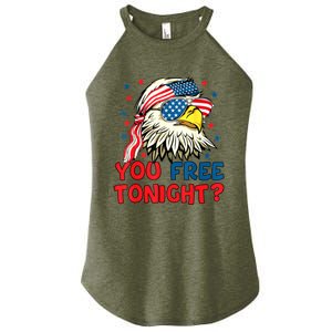 You Free Tonight Bald Eagle Mullet American Flag 4th Of July Women's Perfect Tri Rocker Tank