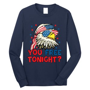 You Free Tonight Bald Eagle Mullet American Flag 4th Of July Long Sleeve Shirt