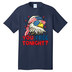 You Free Tonight Bald Eagle Mullet American Flag 4th Of July Tall T-Shirt